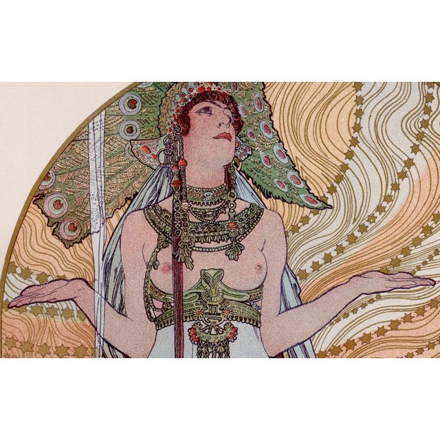 Alphonse Mucha, Incantation (aka Salammbô), Nude, 1897, Lithograph on Paper For Sale - Image 6 of 11