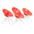 Red Eros Chairs in Steel and Red Plastic by Philippe Starck for Kartell, 2000s, Set of 4 For Sale - Image 8 of 8