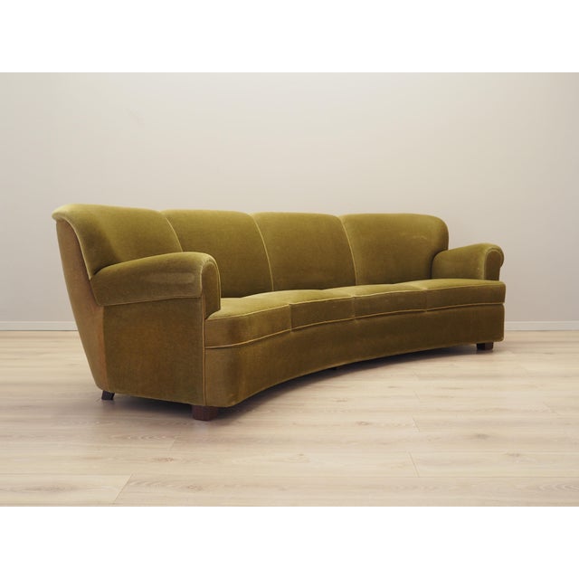 Vintage Danish Sofa in Green Velour, 1960s For Sale - Image 6 of 17