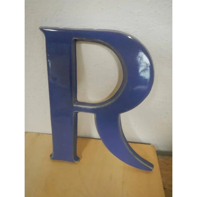 Blue Letter R in Terracotta, 1940 For Sale - Image 8 of 8