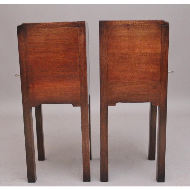 Early 20th Century Mahogany Bedside Cabinets, 1920s, Set of 2 For Sale - Image 4 of 10