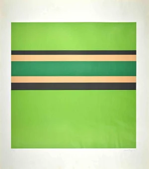 Mauro Reggiani, Green Composition, Original Screen Print, 1976