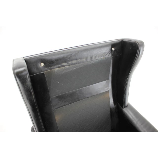 Leather Wingback Lounge Chair, 1970s For Sale - Image 10 of 13