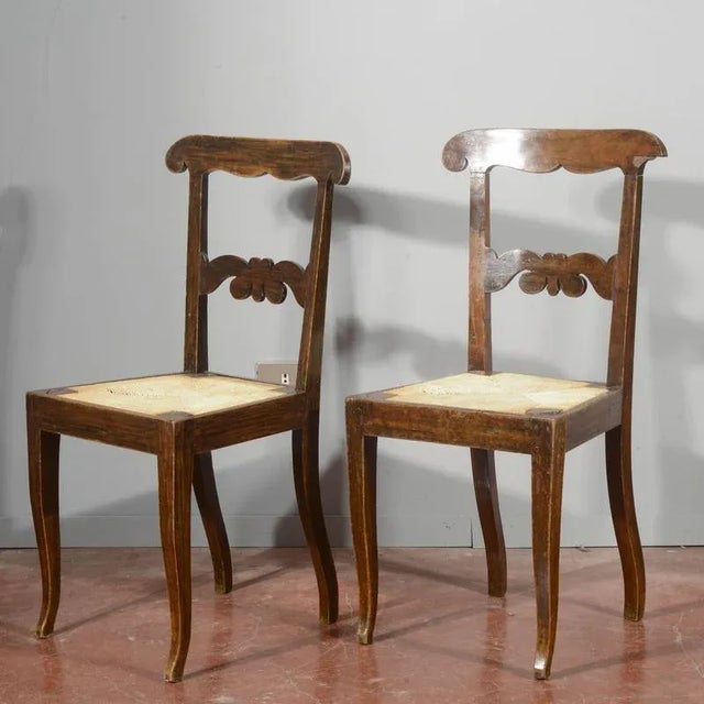 Set of Italian Walnut Chairs For Sale - Image 5 of 9