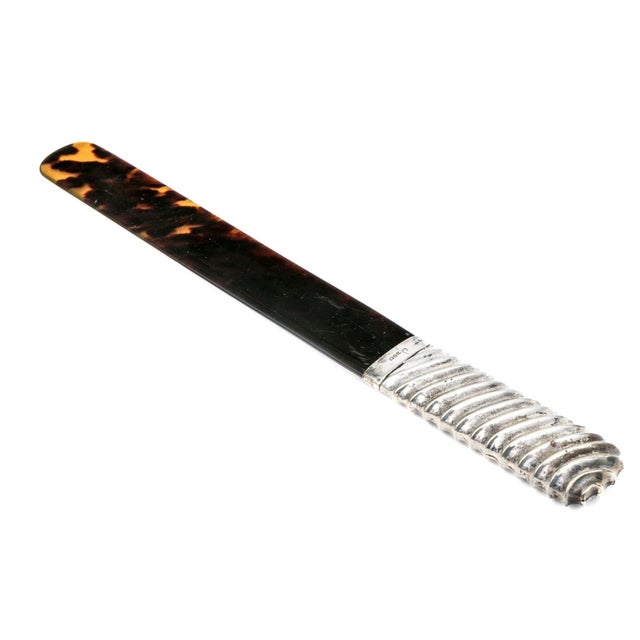 Victorian Antique Sterling Silver Mounted Faux Tortoiseshell Page Turners For Sale - Image 3 of 7
