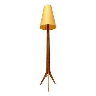 Vintage Wooden Floor Lamp, 1940s For Sale