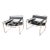 1960s Pair Marcel Breuer Wassily Black Leather Lounge Chairs For Sale