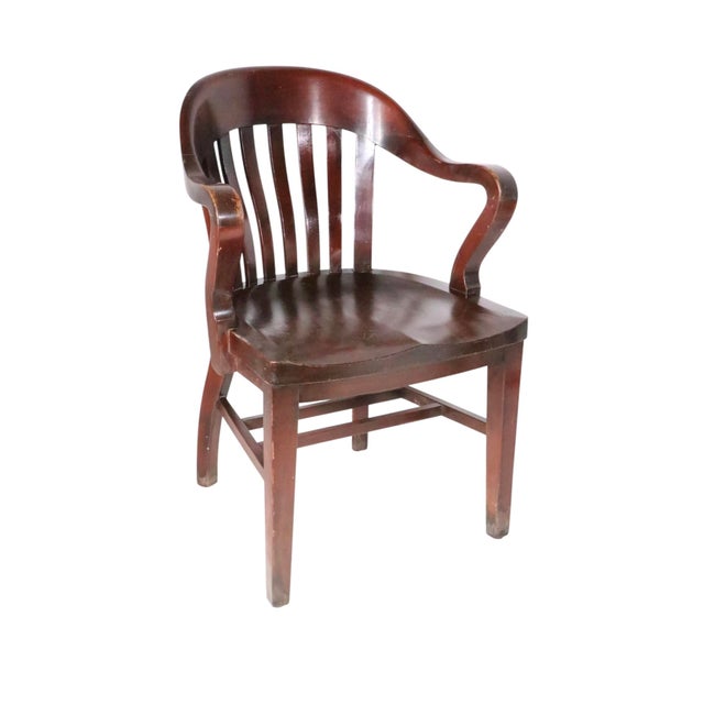 Pr. Vintage Bank of England Jury Chairs by the Marble & Shattuck Furniture Company For Sale - Image 15 of 18