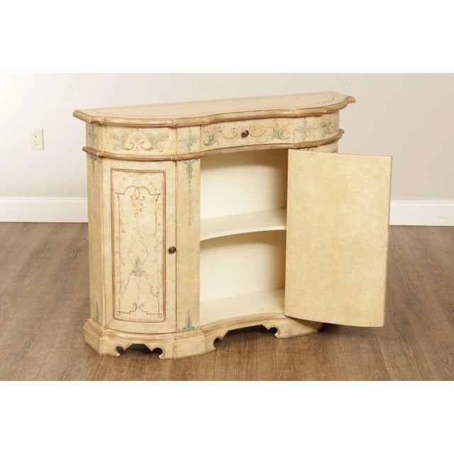 1990s Italian Venetian Hand Painted Serpentine Front Console For Sale - Image 5 of 13