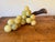 Beautiful Extra Large Vintage Cluster of Alabaster Grapes with Real Vine Stem. The color is quite a beautiful yellow/gold...
