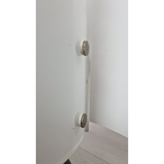 Table Lamp with 3-Blade Model in Milk Glass and Embossed Iron Base, 1970s For Sale - Image 9 of 13