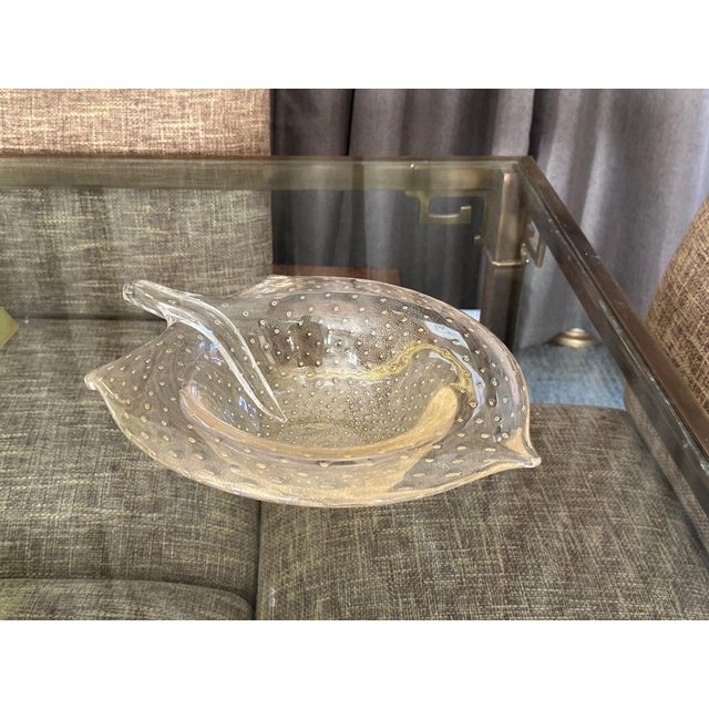 Large Murano Gold Organic Shape Centerpiece Bowl For Sale - Image 4 of 14