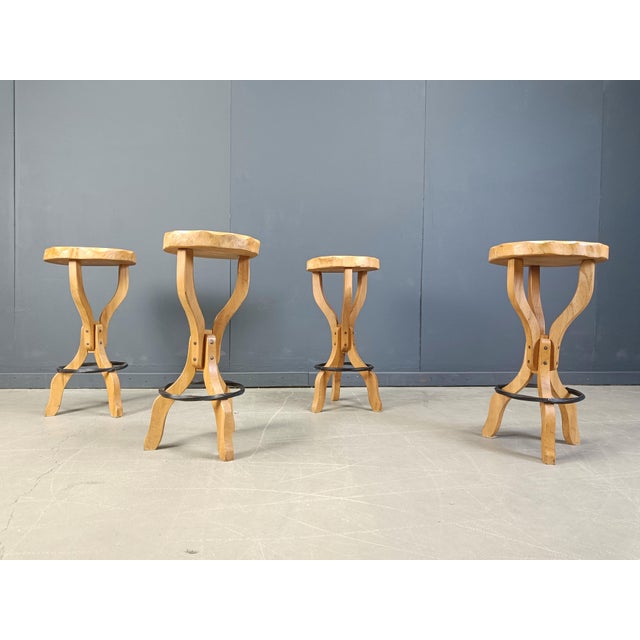 Mid-Century Brutalist Bar Stools, 1960s, Set of 4 For Sale - Image 12 of 15