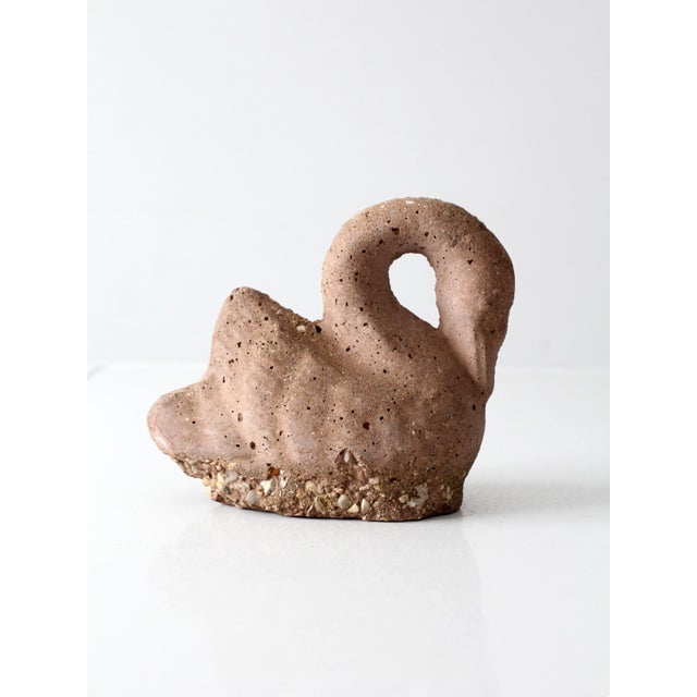 Vintage Brutalist Cement Swan Sculpture For Sale - Image 10 of 11