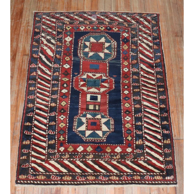 Antique Zabihi Collection Caucasian Baku Khila Rug - 3'6" x 4'9" For Sale In New York - Image 6 of 9