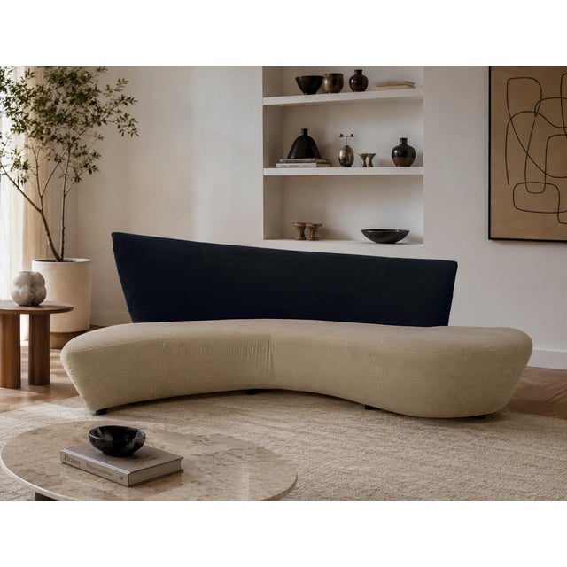 Vladimir Kagan Serpentine Curved Two-Tone Sofa For Sale - Image 17 of 17