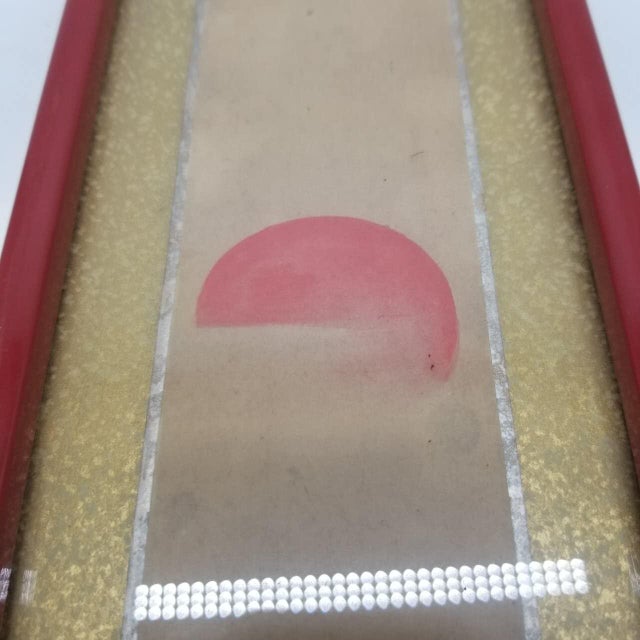 Vintage Japanese Edo-Style Woodblock Print – Red Sun and Abstract Sea Scene For Sale - Image 4 of 18