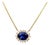 Natural Sapphire Diamond Halo Pendant With Chain 18" 14k YG 1.67 TCW Certified For Sale