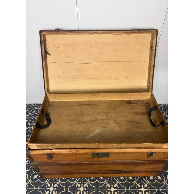 Antique Wooden Steamer Trunk, 1890s For Sale - Image 14 of 15