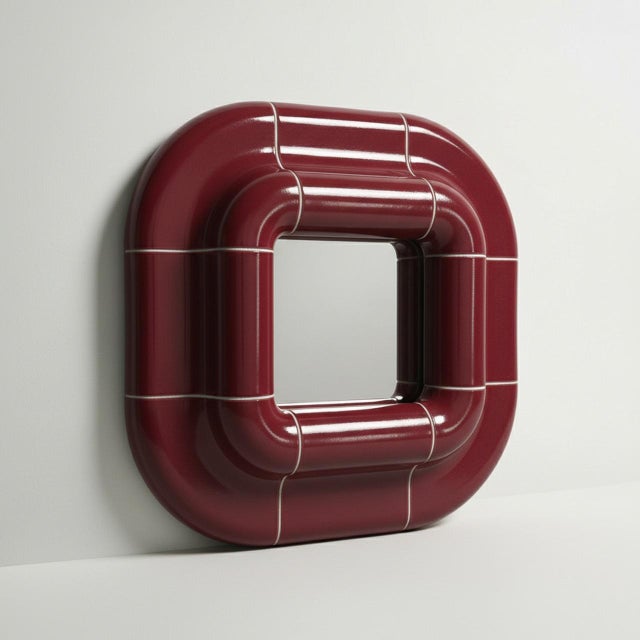 Not Yet Made - Made To Order Lolo Mirror in Deep Burgundy by Tilecito For Sale - Image 5 of 7