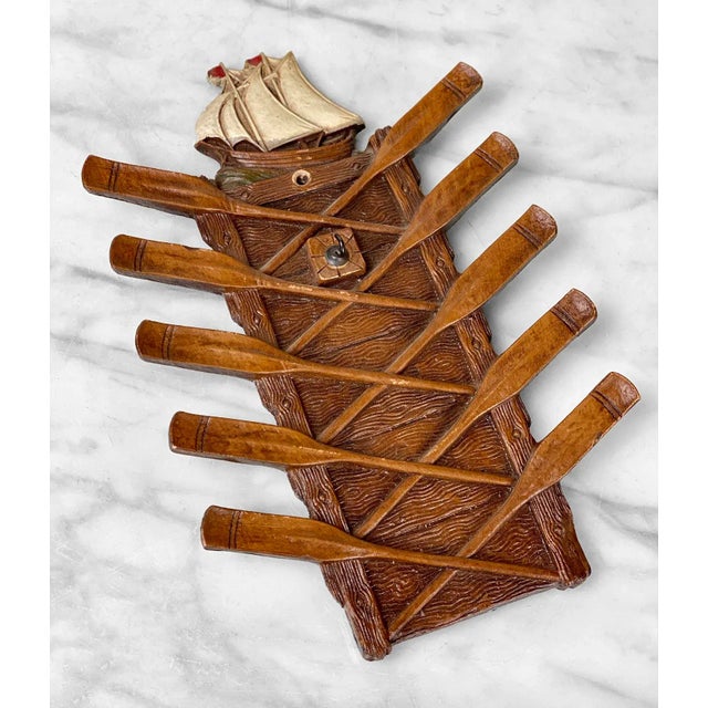 Vintage Traditional Galleon Ship Wall Hanging Sculptural Hook by Syroco, c. 1970's - Crafted by Syrocos "SyrocoWood" - A...