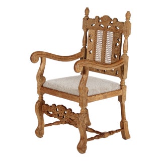 Danish Renaissance Handcrafted Armchair in Oak and New Sheepskin by Axel Einar Hjorth, 1940s For Sale