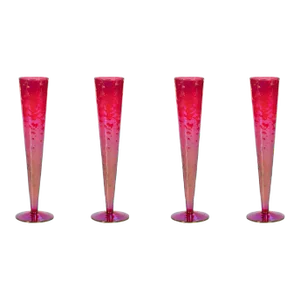 Kandi Slim Champagne Flutes, Red, Set of 4