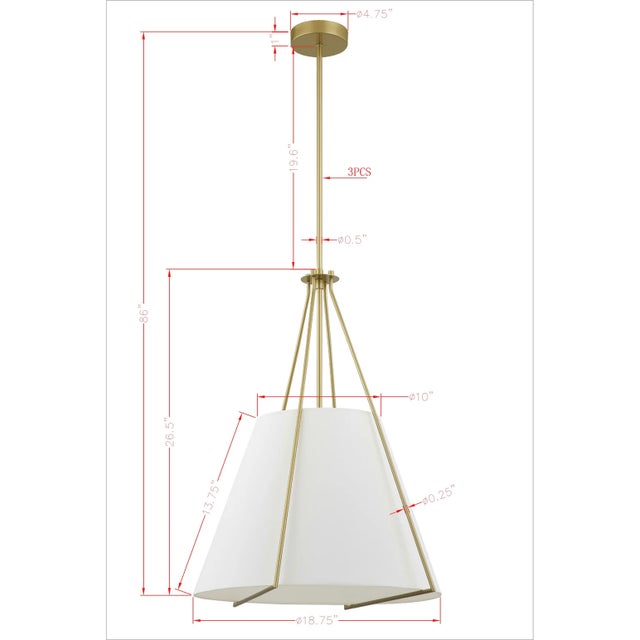Kenneth Ludwig Chicago Pair of Adaline Gold & White Pendants For Sale - Image 4 of 4