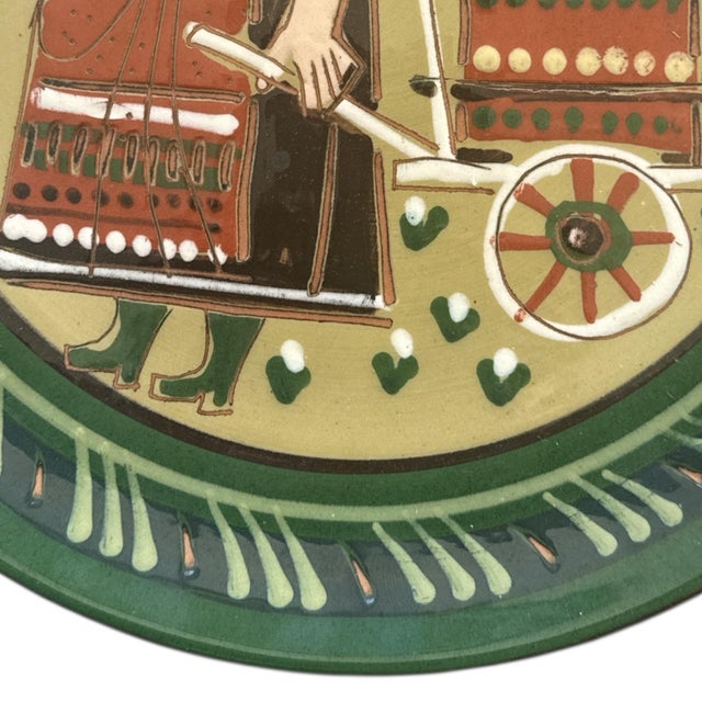 Mid 20th Century Swiss Heimatwerk Basel Hand-Painted Folk Art Wall Plates, Set of 2 For Sale In Los Angeles - Image 6 of 12