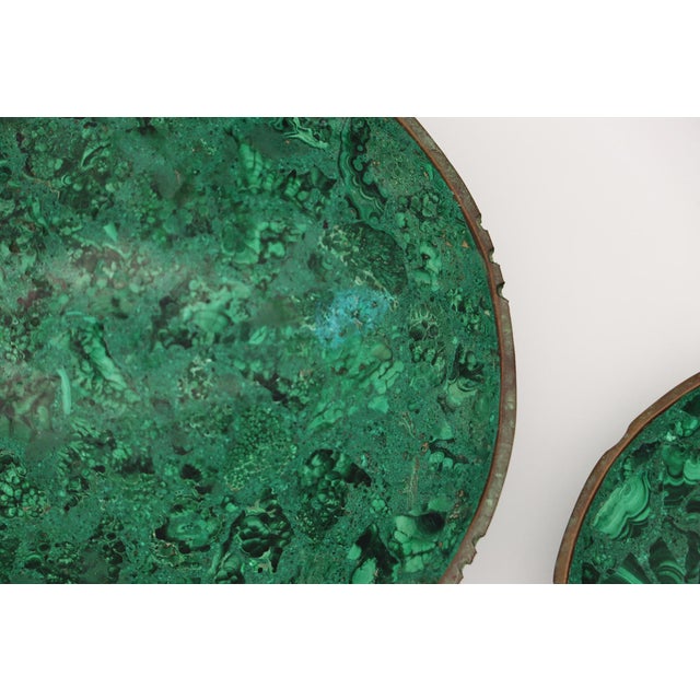 African 1950s Malachite Set of Three Bowls, South-African For Sale - Image 3 of 17