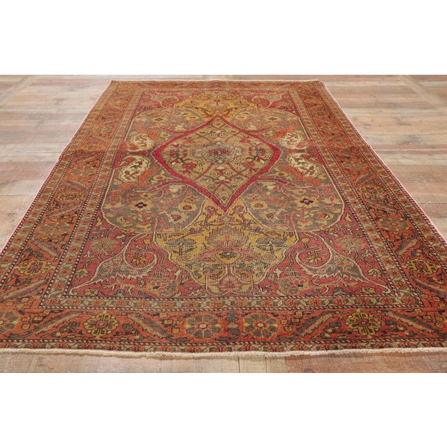 Textile Mid 20th Century Vintage Turkish Sivas Rug - 04'04 X 07'07 For Sale - Image 7 of 10