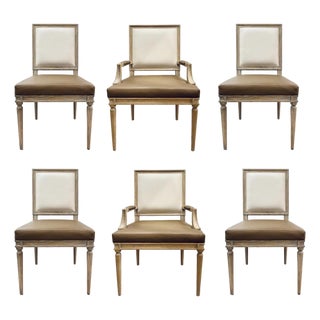 Revelation Organic Modern French Connection Dining Chairs Set of 6 For Sale