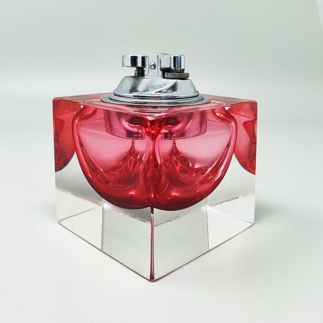 Flavio Poli Vintage Italian Murano Sommerso Glass Table Lighter by Flavio Poli, 1960s For Sale - Image 4 of 9