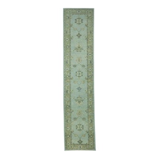 Turkish Oushak Rug 3'2" x 14'6" #19129 For Sale