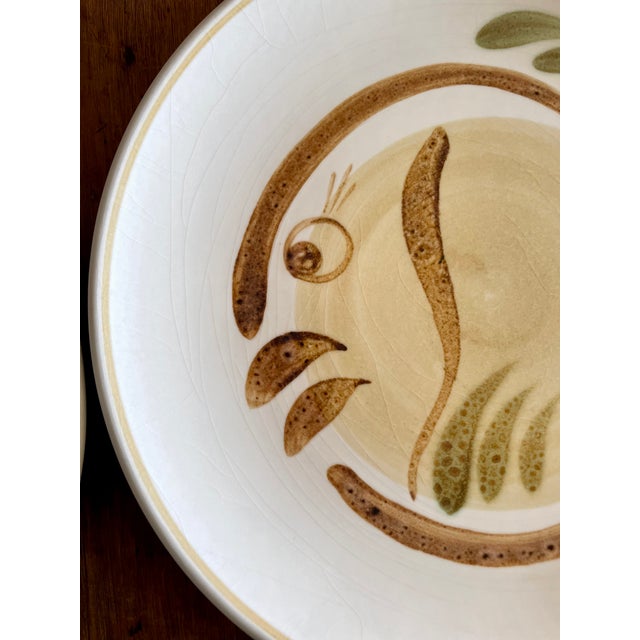 Ceramic Vintage French Plates from Salins, 1970s, Set of 8 For Sale - Image 7 of 12