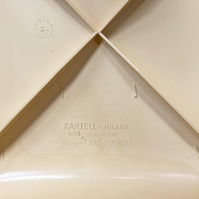 Italian Space Age Cream Chairs by Joe Colombo for Kartell, 1970s, Set of 2 For Sale - Image 17 of 18