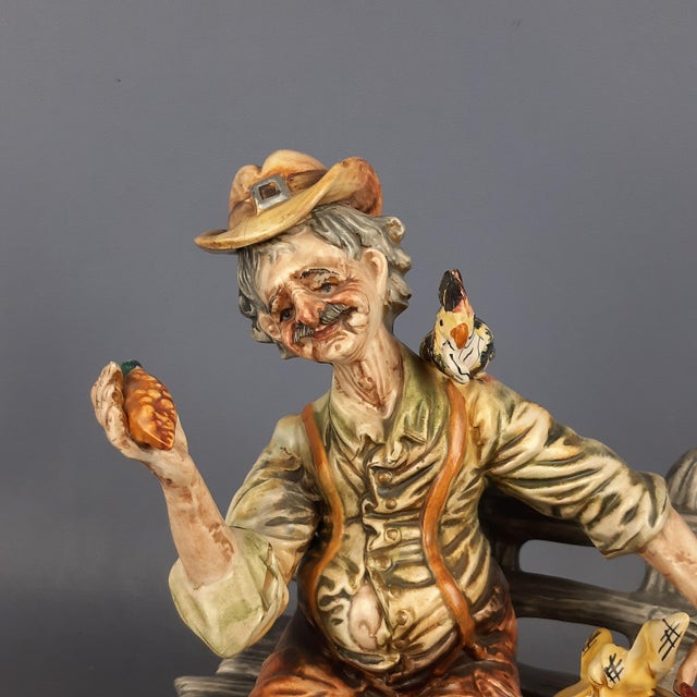 Ceramic Vintage Ceramic Sculpture of Seated Merchant from Capodimonte, 1960s For Sale - Image 7 of 15