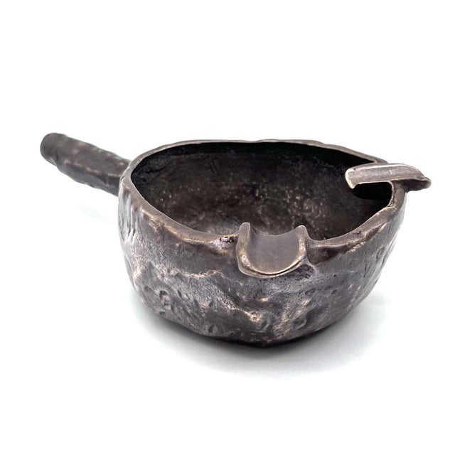 1970s Brutalist Bronze Ashtray with Handle by Heinrich Brockmeier, 1970s For Sale - Image 5 of 15