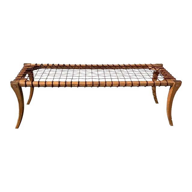 Modern Mid Century Klismos Bench For Sale - Image 4 of 4