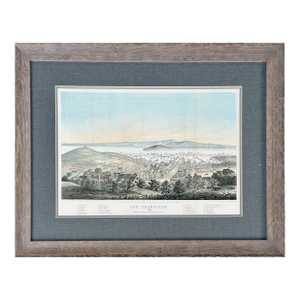 San Francisco Original Lithograph by T. Sinclair, 1851, Framed