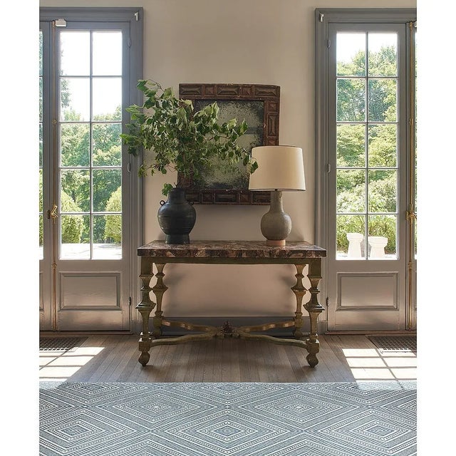 Schumacher Schumacher Tortola 6' x 9' Indoor/Outdoor Rug in Sky For Sale - Image 4 of 5