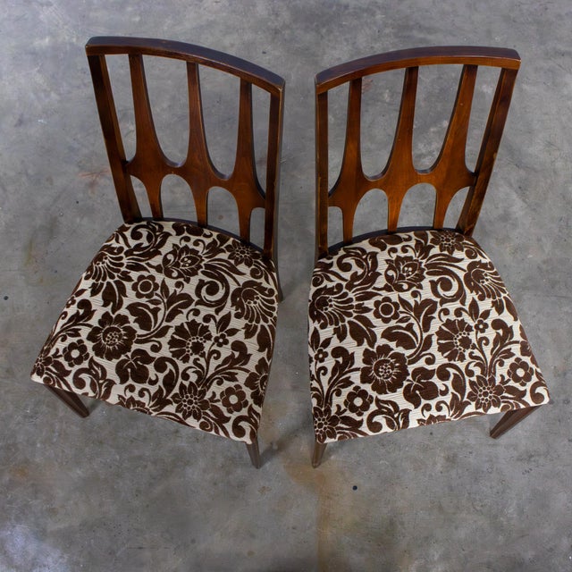 Brown 1962-1970 Mid Century Modern Broyhill Brasilia Walnut Dining or Side Chairs a Pair For Sale - Image 8 of 17