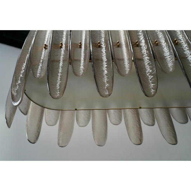 Mid-Century Murano Smoky Art Glass Rectangular Chandelier, 2000s For Sale - Image 9 of 11