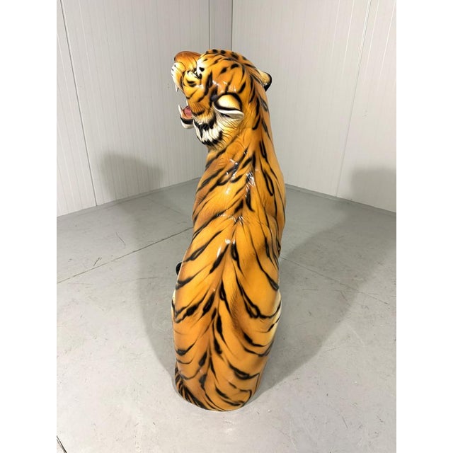 Ceramic Large Ceramic Tiger, Italy, 1970s For Sale - Image 7 of 18