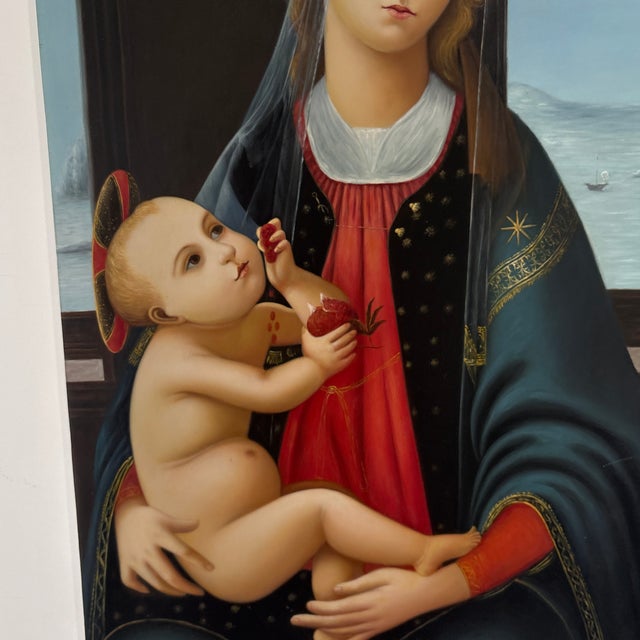 1970s Madonna and Child Painting For Sale - Image 4 of 11