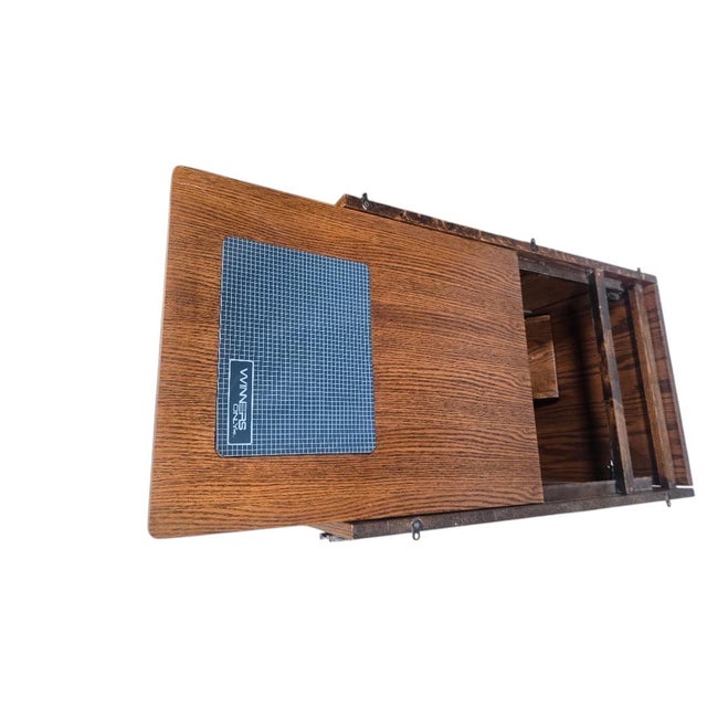 Late 20th Century Winners Only Solid Oak Roll Top Executive Desk With Keys For Sale - Image 4 of 11