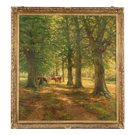 Henri Houben, Landscape, 1950, Oil on Canvas For Sale