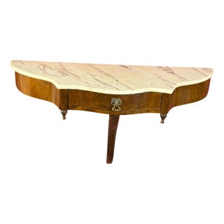 Mid-Century Modern Italian Console Table with Marble Top, 1950s For Sale