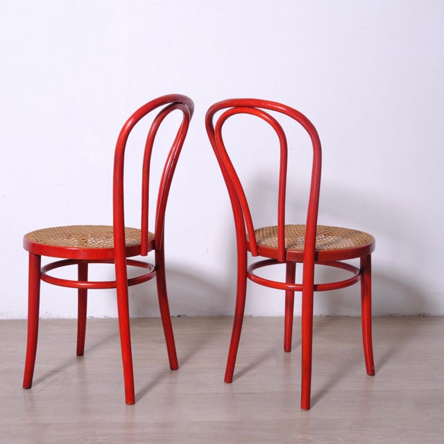 Vienna Straw Chairs in the style of Thonet, 1970s, Set of 2 For Sale - Image 4 of 13