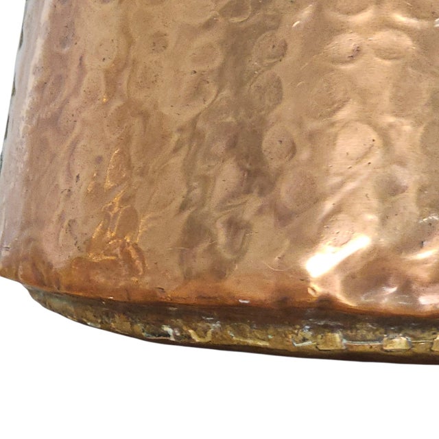 Hand-Hammered Copper Hanging Planter With Forged Iron Chain 12" For Sale - Image 12 of 17